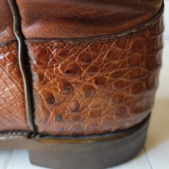Larry Mahan Caiman Leather Boots, 8.5 D - Picture 12 of 14